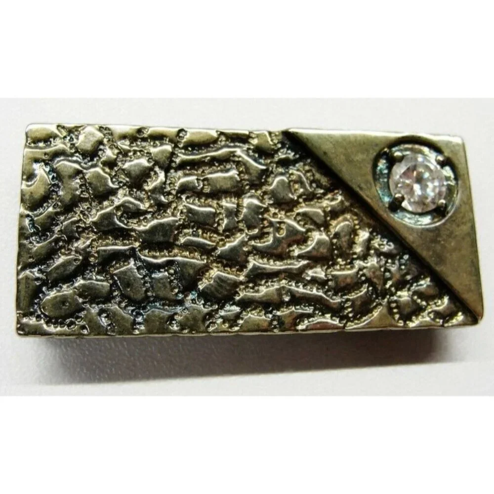 Lind Money Clip Silver Plated Nugget One Carat Simulated Cubic Zirconia Cash ID